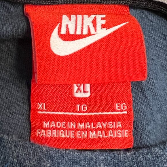 Nike Men’s Navy Blue Long Sleeve Crewneck Shirt XL Side Zip Lightweight Casual - Picture 5 of 11